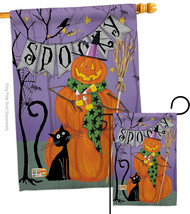 Spooky Pumpkin Men - Impressions Decorative Flags Set S112085-BO - £46.48 GBP