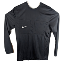 Soccer Referee Shirt Long Sleeve with 2 Pockets Black Nike Mens Large (Slim Fit) - £27.93 GBP