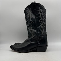 Tony Lama Mens Black Pointed Toe Leather Mid Calf Cowboy Boots Size 9.5 EE - £38.94 GBP