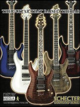Schecter Diamond Series Omen-6 C-1 Elite Classic Exotic C-1 Plus guitar ad print - £3.30 GBP