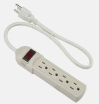 AC POWER STRIP 4 outlet compact tap w/ Surge Protector Gray 15a Gray 2 f... - $21.98