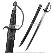 35&quot; Classic Caribbean Pirate Cutlass Sword Bow Guard with Skull Scabbard - £52.21 GBP