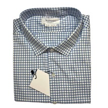 Ministry of Supply Mens Aero Blue Check Dress Shirt Size XXL Slim New - $62.80
