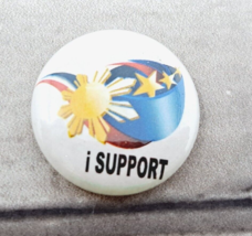 I Support - Philippines Flag Pinback Button Pin VTG Sun + 3 Stars Travel... - £2.33 GBP