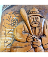 Old World Croatian Folk Art Wall Plaque – Hand-Carved Tavern Scene Rusti... - $645.28 MXN