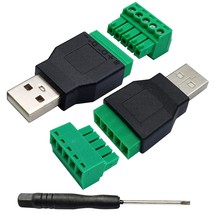 Usb 2.0 A Screw Terminal Block Adapter Usb 2.0 A Male To 5 Pin/Way Female Bolt S - £11.20 GBP