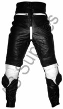 &quot;LUCKY STRIKE&quot; New Black/White Leather Motorcycle Trousers Pants  All si... - $242.75 CAD