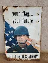  Vintage U.S. Military Recruiting Double Sided Metal Sign army Navy Airf... - £357.19 GBP