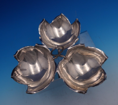 Sciarrotta Sterling Silver Candy Dish Three Leaf Shape w/Twist Handle #6... - $800.91