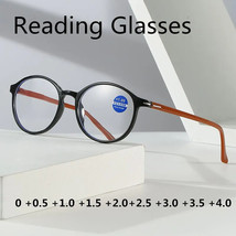 Gafas Lectura Retro Hombre Mujer Lentes HD Montura Elipse Antiluz Azul D... - $33.98