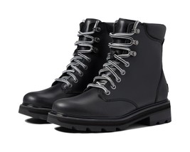 Sorel Sz 7.5 Lennox Lace Up Boots Black Waterproof Leather Hiking - $54.44