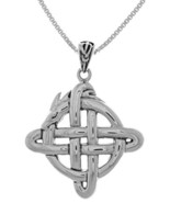 Jewelry Trends Celtic Dragon Knot Sterling Silver Pendant Necklace 18&quot; - £47.95 GBP