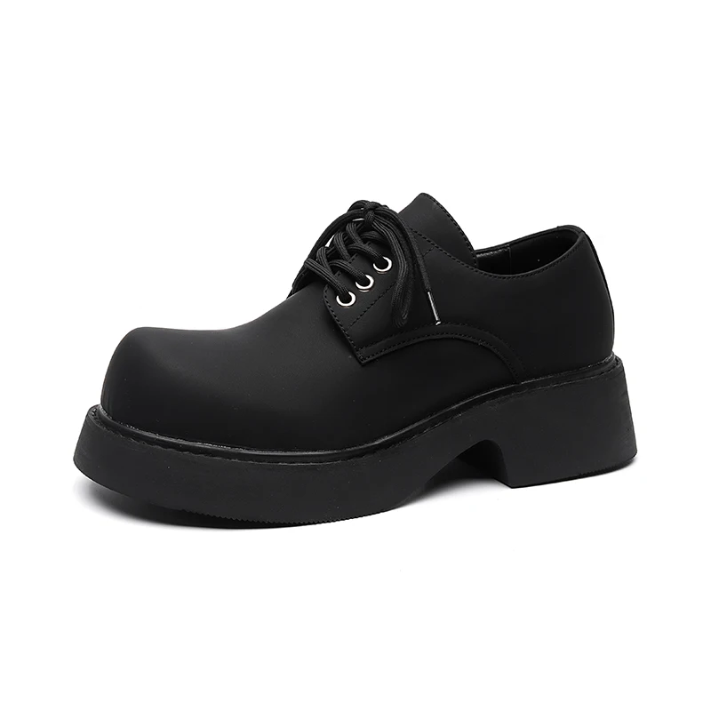 Japan Korean Streetwear Fashion Casual Square Toe Boots Shoes Male Black Punk Go - £59.42 GBP