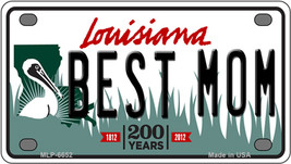 Best Mom Louisiana Novelty Mini Metal License Plate Tag - £11.77 GBP