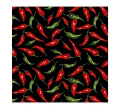 David Textiles 100% CottonFabric, 1 Yard, Red and Green Chili Peppers on Black - £7.69 GBP