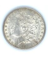 1891-S Morgan Dólar About que No Ha Circulado + Au + Excelente Ojo Appeal - $201.43