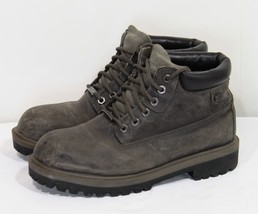 Men&#39;s Skechers Verdict Work Boot Gray Leather Waterproof Ankle Chukka 9.5   $105 - £22.30 GBP