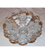 “CRYSTAL CLEAR” 12in SCALLOPED PEDESTAL BOWL FROSTED ROSES BOHEMIAN FRUIT - £14.16 GBP