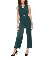 Calvin Klein V-Neck Belted Jumpsuit-12P/Malachite - £57.30 GBP
