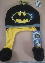 Dc Comics Batman Light Up Winter Childrens Beanie Black Yellow New With Tags - £11.43 GBP