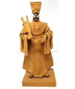 Chinese Opera Mask Sword Flag Figurine Tay Guan Heng Bark Metal Imperfec... - $23.70