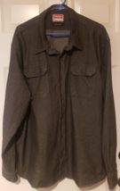 Wrangler Men Button Up Shirt Sz 3XL Black LS Denim Chambray Comfort Flex - £13.65 GBP