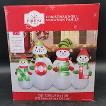 NEW Noel Snowman Family Holiday Time Christmas Illuminated Inflatable 4'... - $89.09