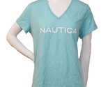 Nautica Ladies&#39; Size Large Short Sleeve V-Neck T-Shirt, Blue - £12.08 GBP