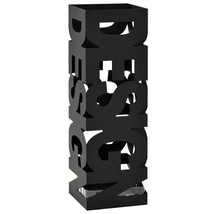 vidaXL Umbrella Stand Design Steel Black - £47.50 GBP