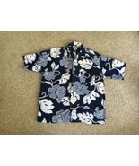 VTG GOTCHA ISLAND TIME Men&#39;s LARGE L Hawaiian Shirt. Blue and white hibi... - £21.08 GBP