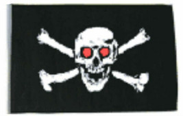 12X18 12&quot;X18&quot; Jolly Roger Pirate Red Eyes Sleeve Flag Garden - £11.00 GBP
