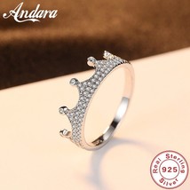 Lovers Crown ring AAAAA Zircon Cz 925 Sterling Silver Filled Engagement wedding  - £17.86 GBP