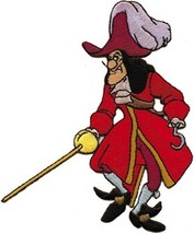Walt Disney&#39;s Peter Pan Captain Hook Figure Embroidered Patch, NEW UNUSED - £6.16 GBP