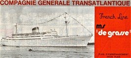 French Line MS. De Grasse - Vintage Ship Deck Plan  - £7.07 GBP
