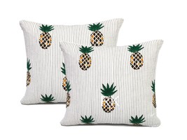 Quilted Pillow 2PC Set Pineapple Printed Pillow Cover Case Couch Cushion Cover - £34.12 GBP+