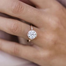 1.90 Ct Round Cut Engagement Harlow Prong Setting Wedding Ring Handmade Jewelry - £94.99 GBP