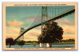 Bridge Over St Lawrence River Thousand Islands New York UNP Linen Postcard Q23 - £2.33 GBP