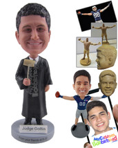 Personalized Bobblehead Male Court Judge Wearing His Legal Attire Posing With Ga - £72.74 GBP