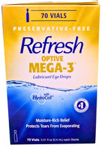 Refresh Optive Mega-3 Lubricant Eye Drops 70 Single Use Vials EXP 10/2026 - $39.58