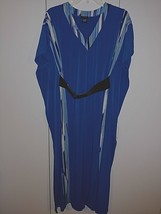 ROAM NEW YORK LADIES BLUE/WHITE STRETCH KAFTAN DRESS-S-BARELY WORN-BELT-... - £13.23 GBP
