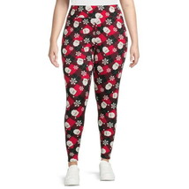 Feeling Festive Women&#39;s Plus Christmas Holiday Plaid Legging Red Sz 3X 24W-26W - £15.45 GBP