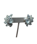 VTG Weiss Clear Rhinestone Clip-on Earrings Silver Tone Marquise &amp; Round... - $463.52 MXN
