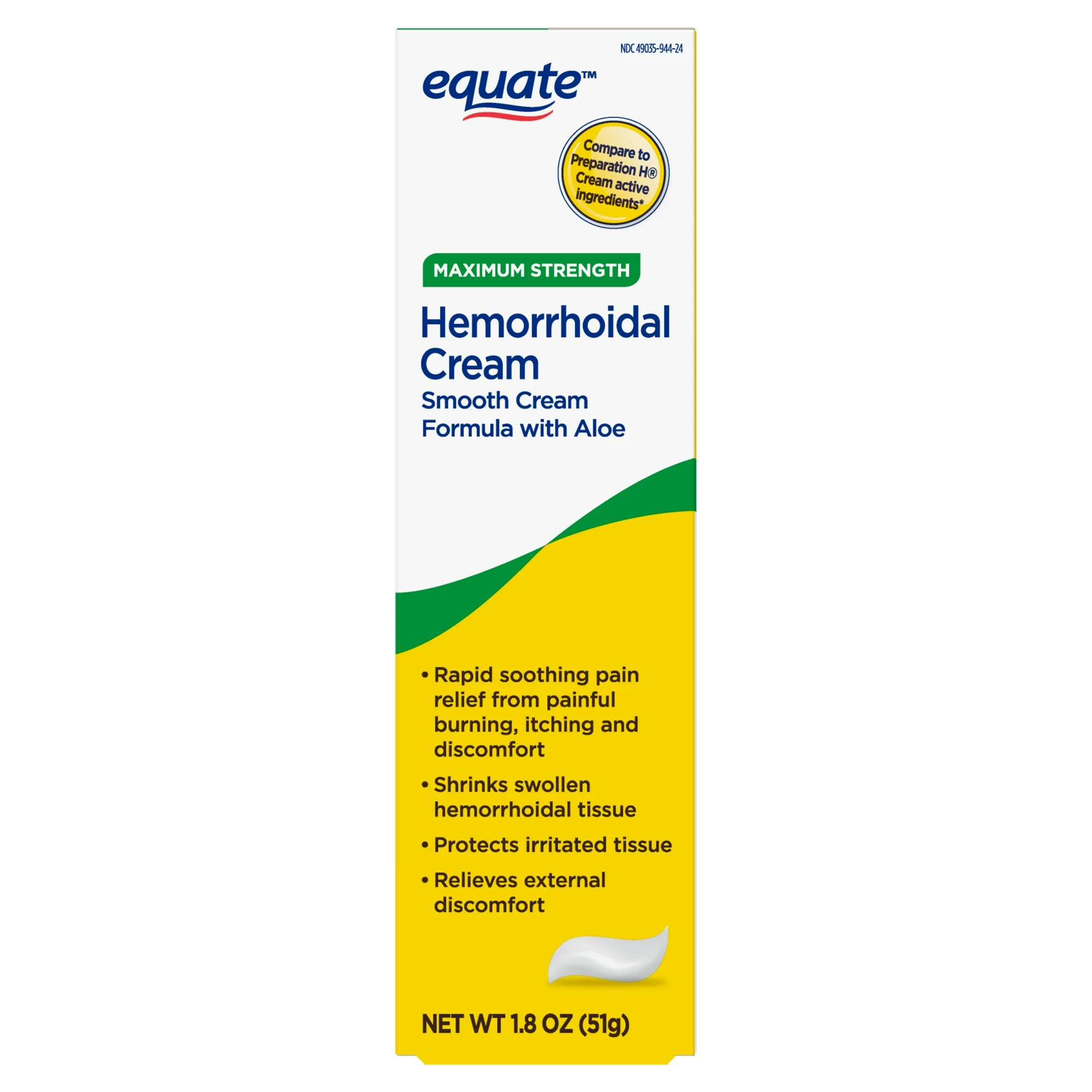 Equate Hemorrhoidal Cream, Maximum Strength Pain Relief, 1.8 oz - £15.44 GBP