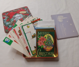 Vintage Unused Lot of Christmas Cards Envelopes Stickers Gift Tags Stati... - $21.77