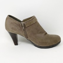 White Mountain Womens Taupe Faux Suede Side Zip Heel Bootie, Size 9.5 - £17.87 GBP