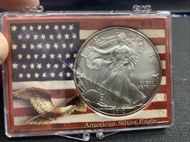 2010  American Silver Eagle  .999 Silver 1 oz Coin,  IN  | Flag Holder - $37.24