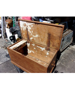 Large Carpenter&#39;s Tool Chest Trunk storage solid wood  Vintage  1800&#39;s - $341.55