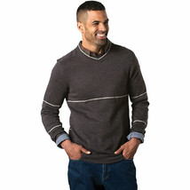 EUC Mens Size Large Horny Toad Gray Merino Wool Chandail Vector V-Neck Sweater - £25.74 GBP
