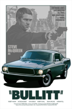 Bullitt Steve McQueen Yvan Quinet Movie Poster Giclee Print 16x24 Mondo - £103.04 GBP