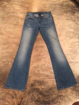 GENETIC Medium  Blue Wash Flared Denim Jeans Low Rise SZ 26 EUC - $38.61